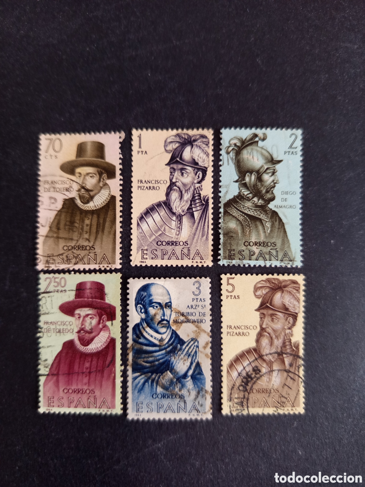 Sellos: Espa&ntilde;a, 1964. Forjadores de Am&eacute;rica. Edifil 1623; 1625/9. Pedido m&iacute;nimo 3 &euro;. Ver fotos.