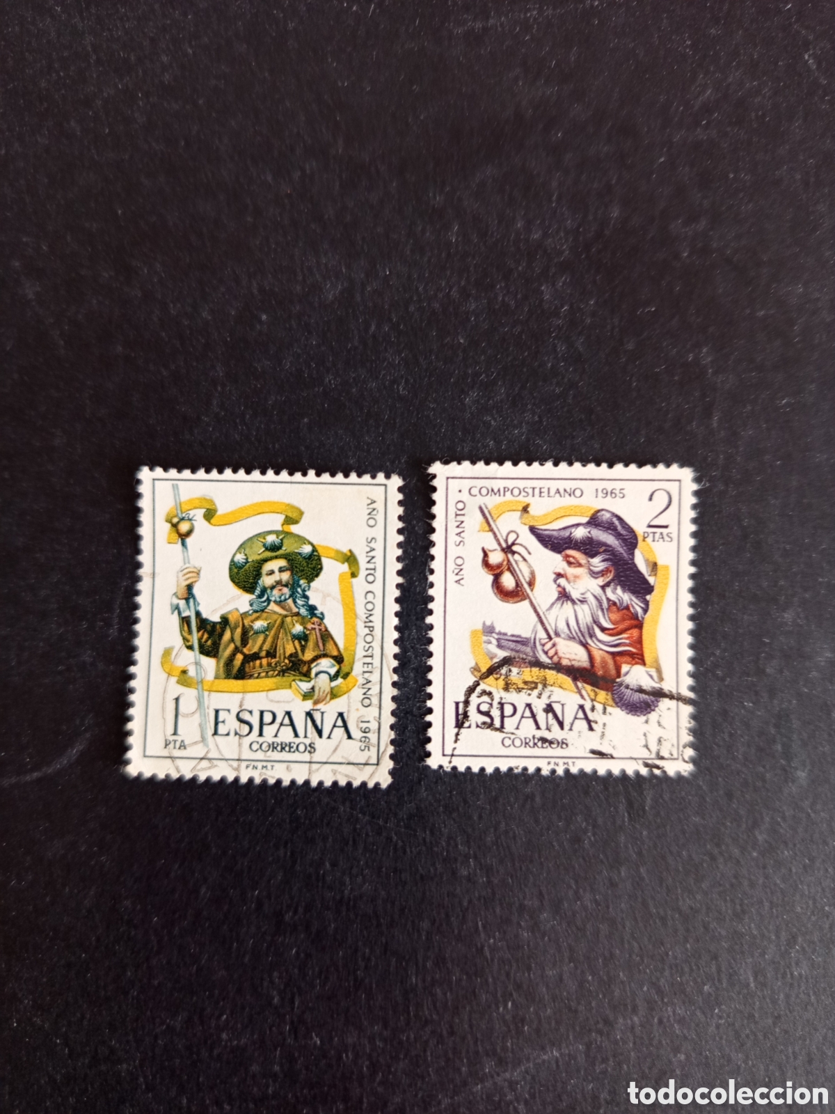 Sellos: Espa&ntilde;a, 1965. A&ntilde;o Santo Compostelano. Edifil 1672/3. Pedido m&iacute;nimo 3 &euro;. Ver fotos.