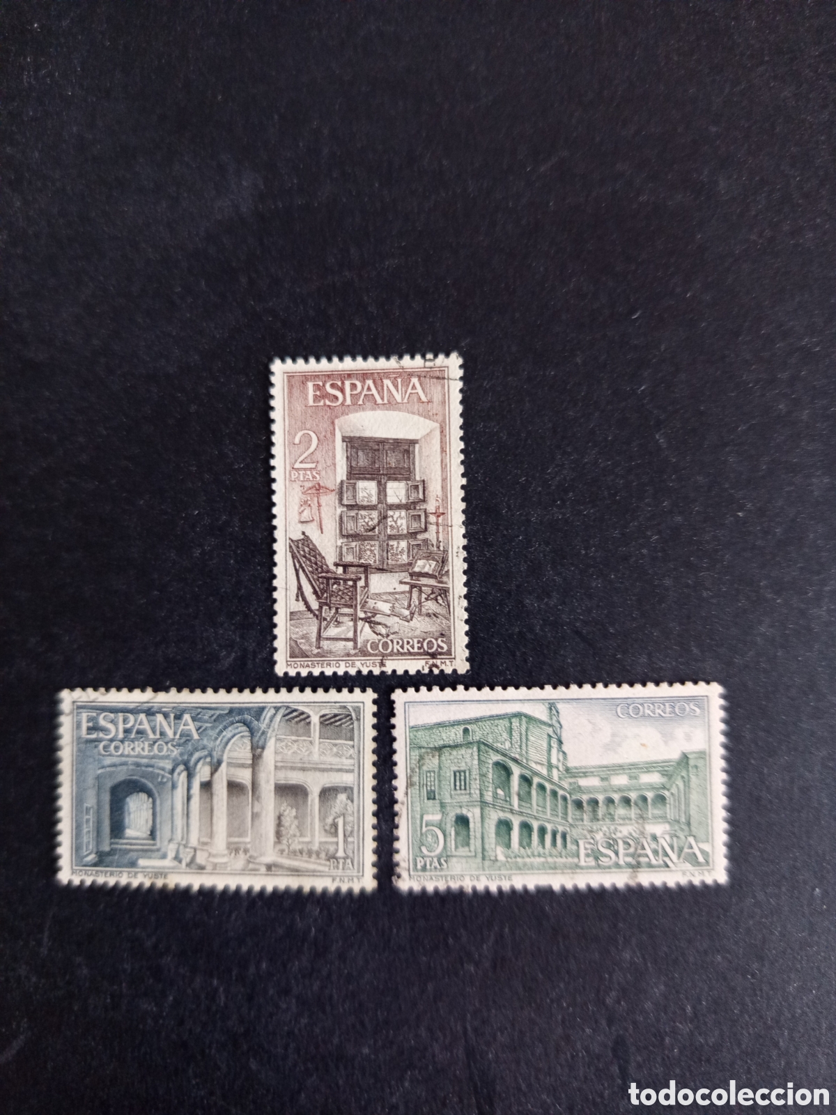 Sellos: Espa&ntilde;a, 1965. Monasterio de Yuste. Edifil 1686/8. Pedido m&iacute;nimo 3 &euro;. Ver fotos.
