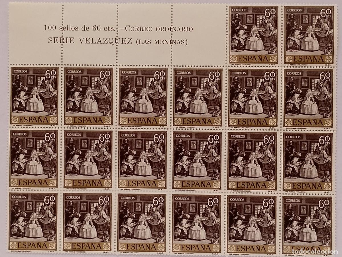 Sellos: BLOQUE DE 20 SELLOS NUEVOS DE VELAZQUEZ EDIFIL 1241 LAS MENINAS