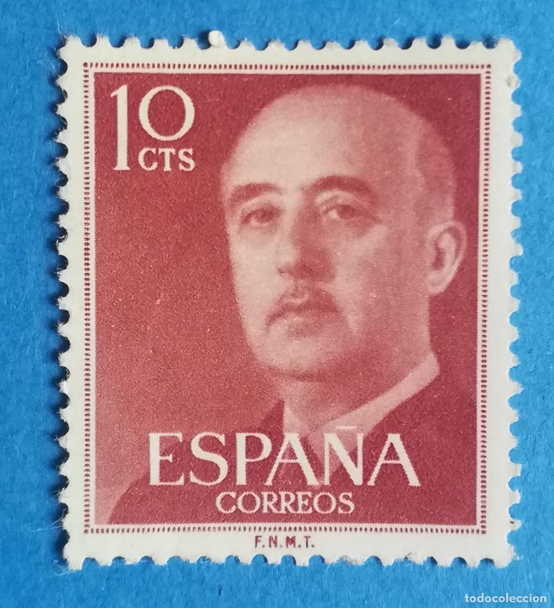 Sellos: Sello del General Franco en rojo burdeos, de 10 cts. Edifil 1143. Nuevo sin fijasellos.