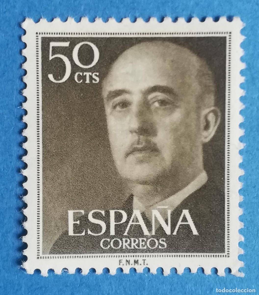 Sellos: Sello de Francisco Franco en casta&ntilde;o oliva, de 50 cts. Edifil 1149 . Nuevo sin fijasellos.