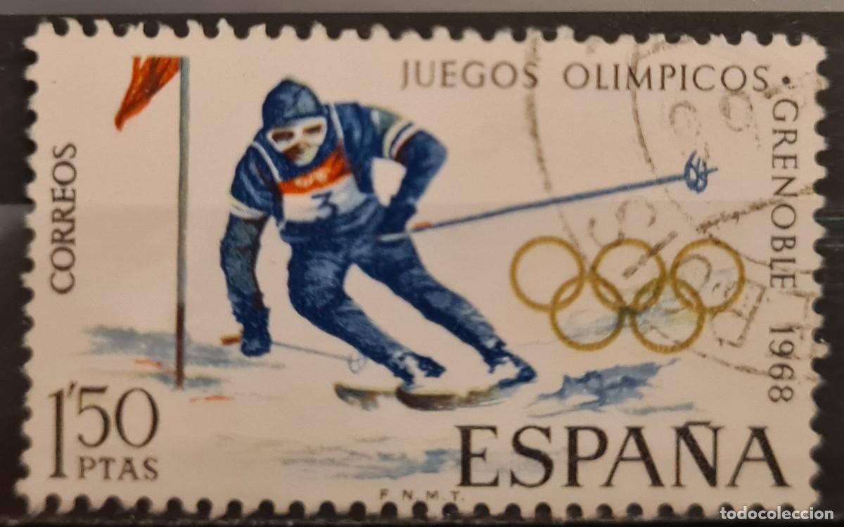 Sellos: Sello usado de Espa&ntilde;a 1968: X Juegos Ol&iacute;mpicos de Invierno