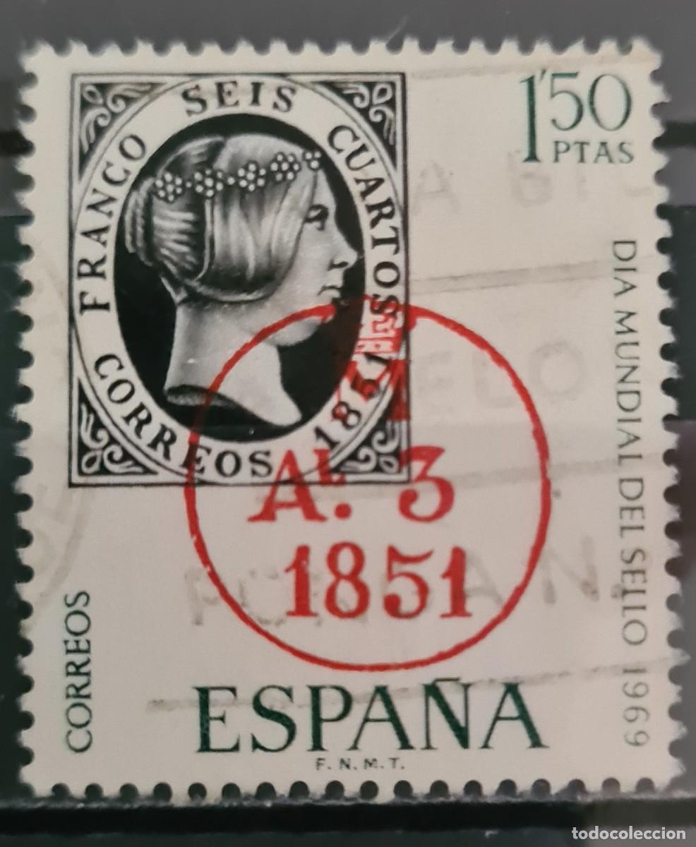 Sellos: Sello usado de Espa&ntilde;a 1969: D&iacute;a mundial del Sello