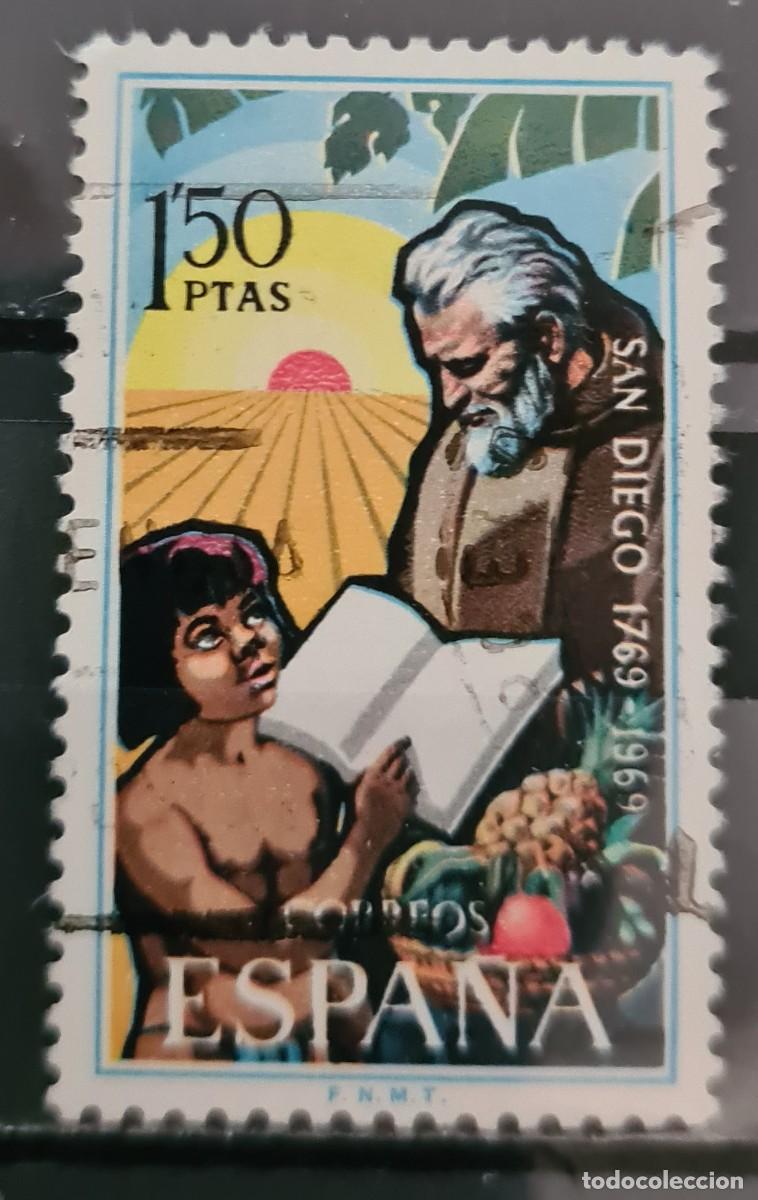 Stamps: Sello usado de Espa&ntilde;a 1969: Bicentenario de la ciudad de San Diego