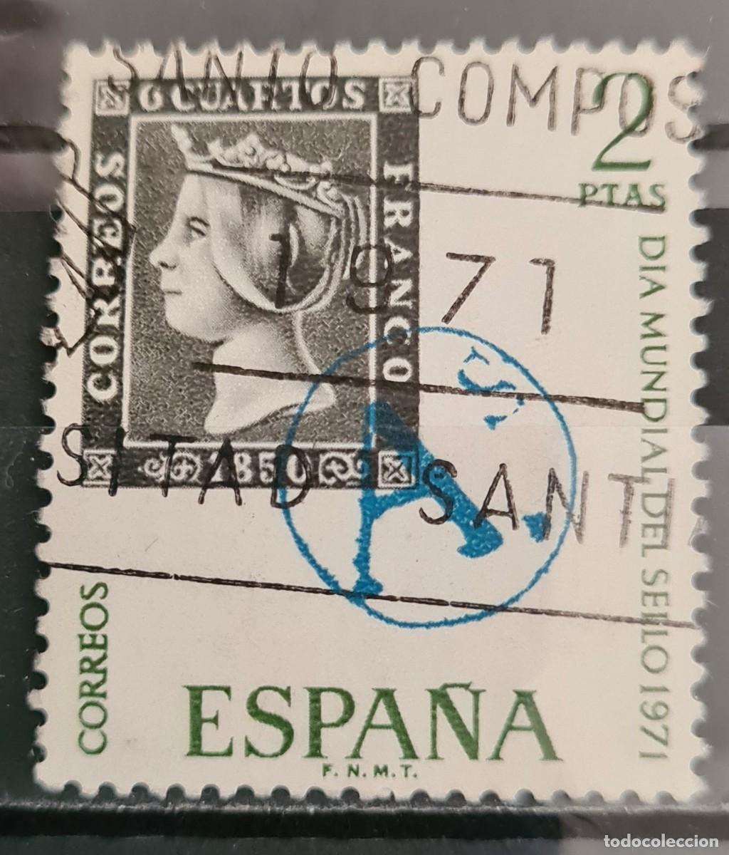 Sellos: Sello usado de Espa&ntilde;a 1971: D&iacute;a mundial del Sello
