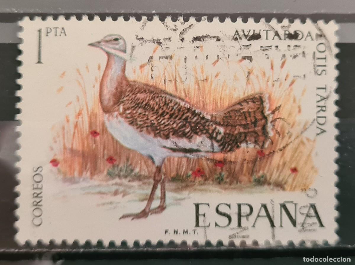 Sellos: Sello usado de Espa&ntilde;a 1971. Fauna: avutarda
