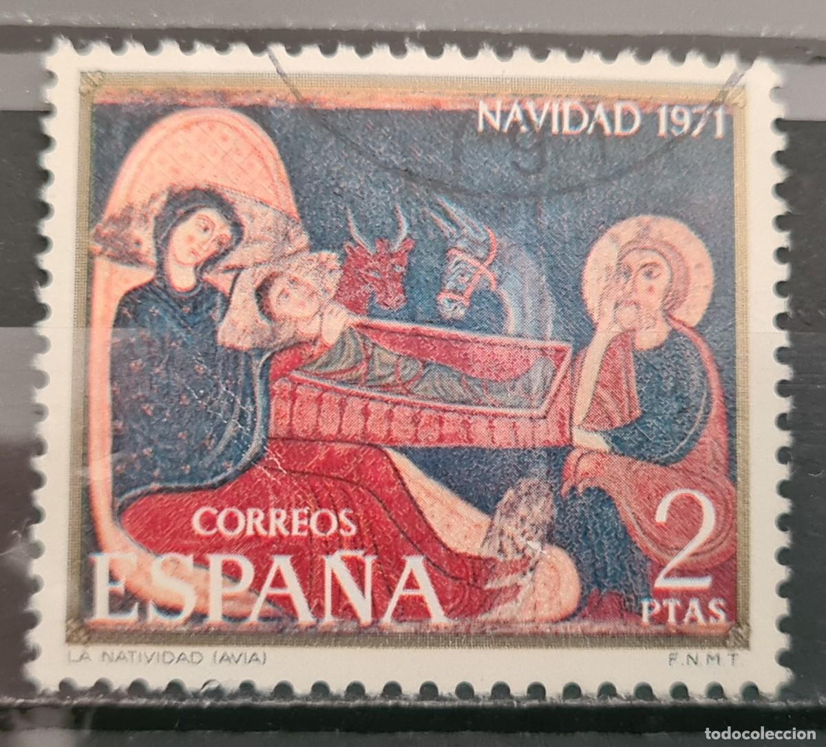 Sellos: Sello usado de Espa&ntilde;a 1971: Navidad