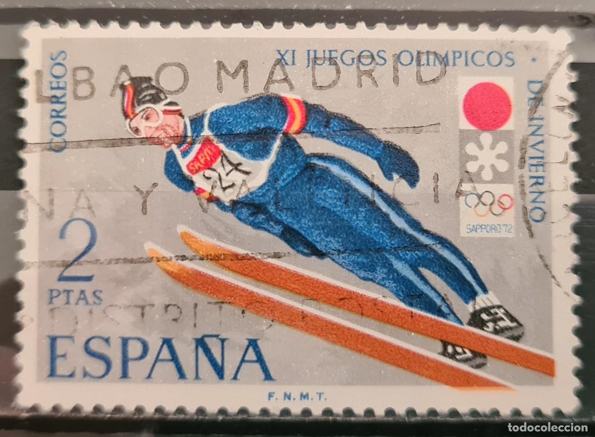 Sellos: Sello usado de Espa&ntilde;a 1972: XI Juegos Ol&iacute;mpicos de Invierno de Sapporo