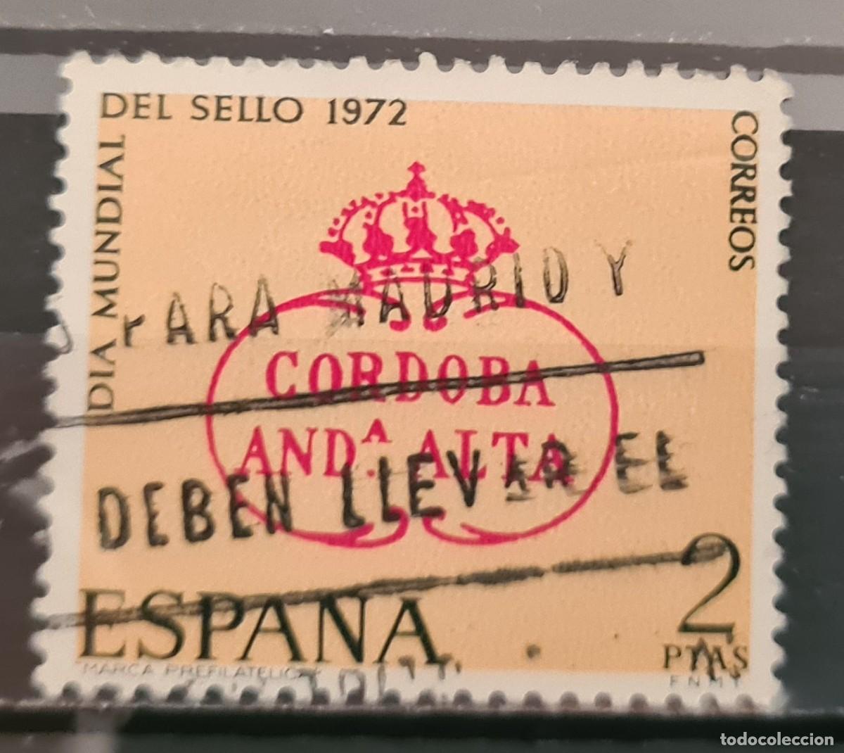 Sellos: Sello usado de Espa&ntilde;a 1972: D&iacute;a mundial del Sello