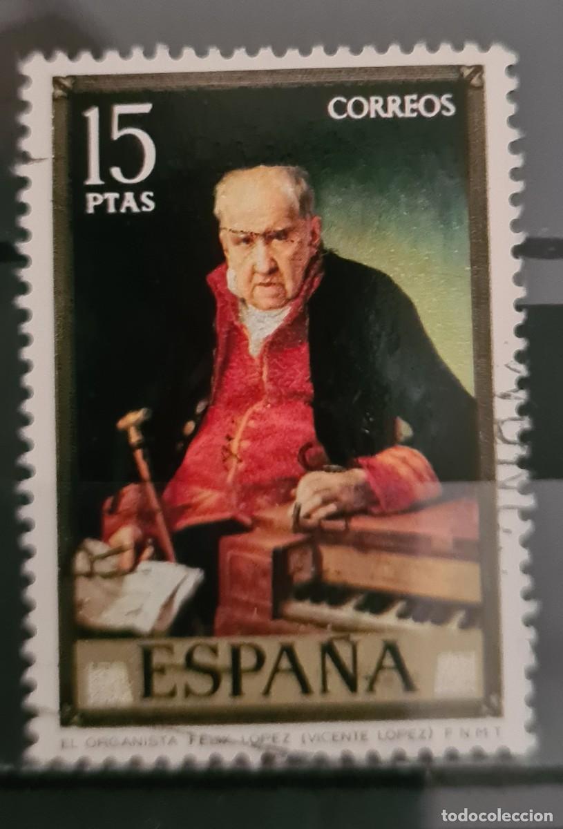 Sellos: Sello usado de Espa&ntilde;a 1973: el organista F&eacute;lix L&oacute;pez