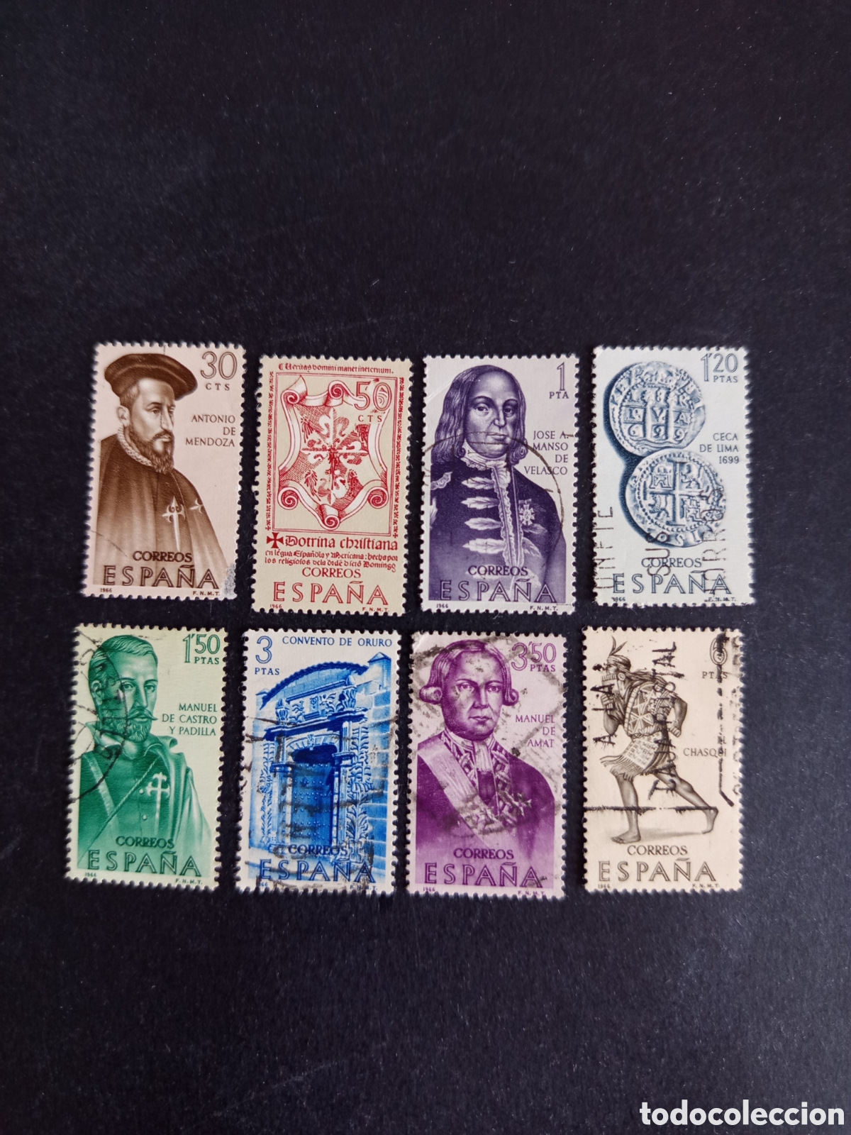 Sellos: Espa&ntilde;a, 1966. Forjadores de Am&eacute;rica. Edifil 1750/7. Pedido m&iacute;nimo 3 &euro;. Ver fotos.