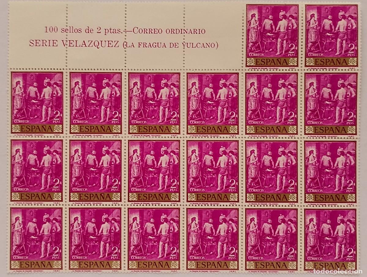 Sellos: BLOQUE DE 20 SELLOS NUEVOS DE 2 PTS VELAZQUEZ EDIFIL 1246 LA FRAGUA