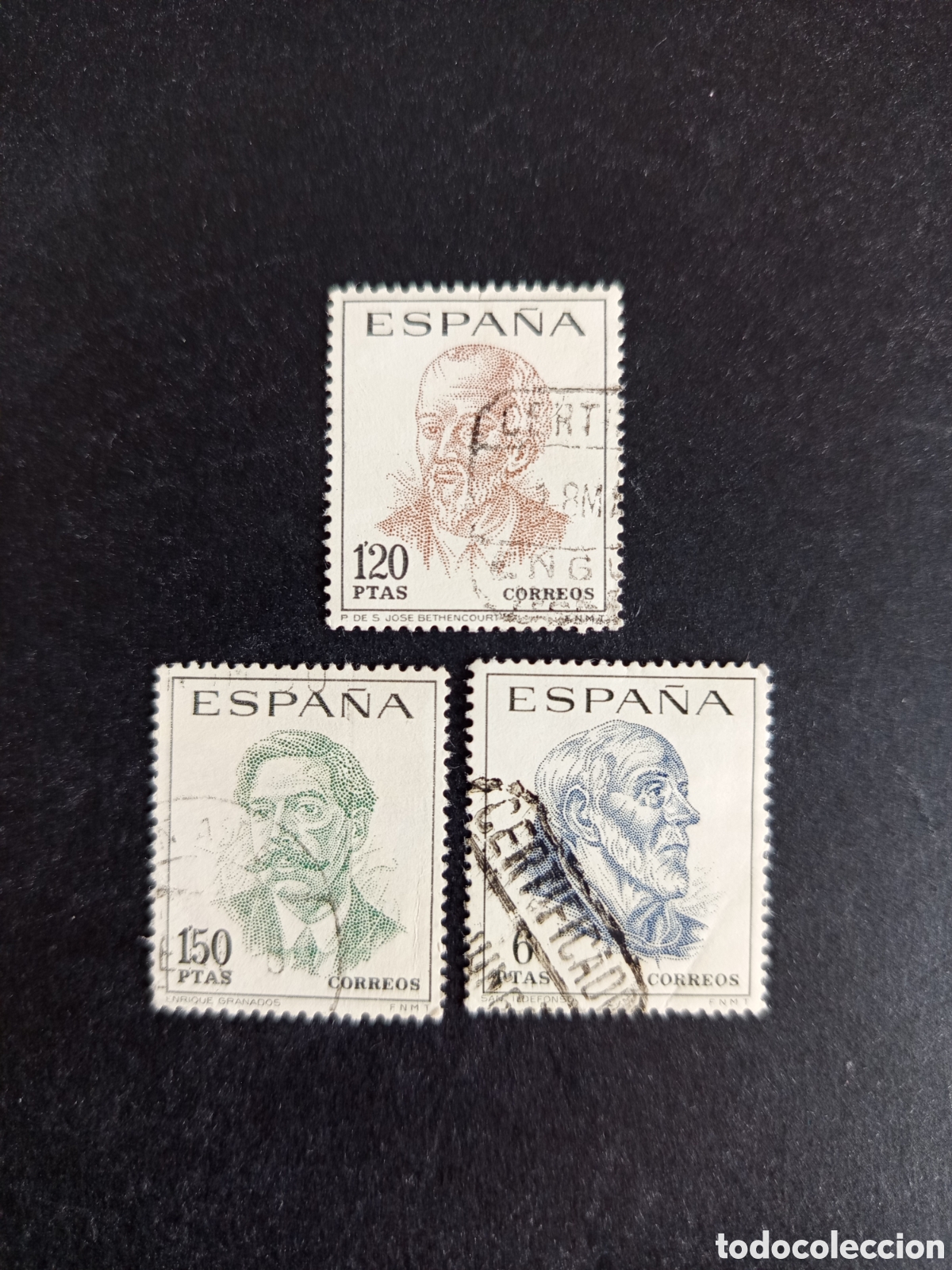 Sellos: Espa&ntilde;a, 1967. Personajes. Edifil 1830/1; 1803. Pedido m&iacute;nimo 3 &euro;. Ver fotos.