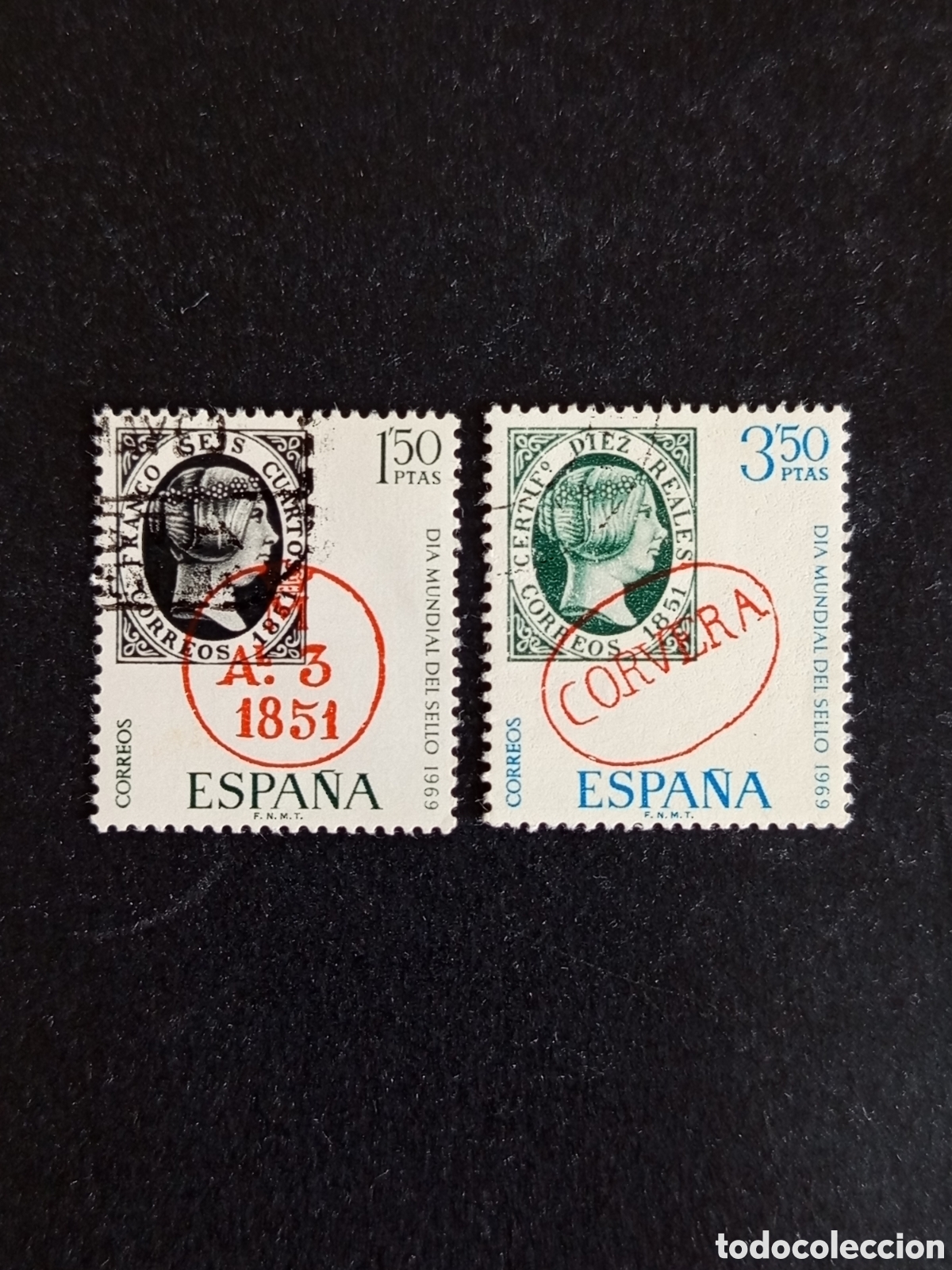 Sellos: Espa&ntilde;a, 1969. D&iacute;a Mundial del Sello. Edifil 1922/3. Pedido m&iacute;nimo 3 &euro;. Ver fotos.