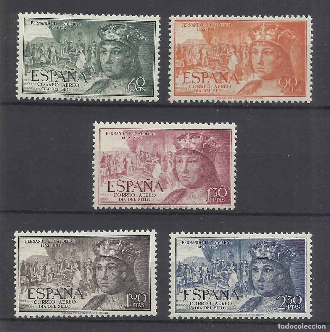 Sellos: fernando de aragon 1952 EDIFIL 1111-5 NUEVOS** VALOR 2022 CATALOGO 24.- EUROS serie completa