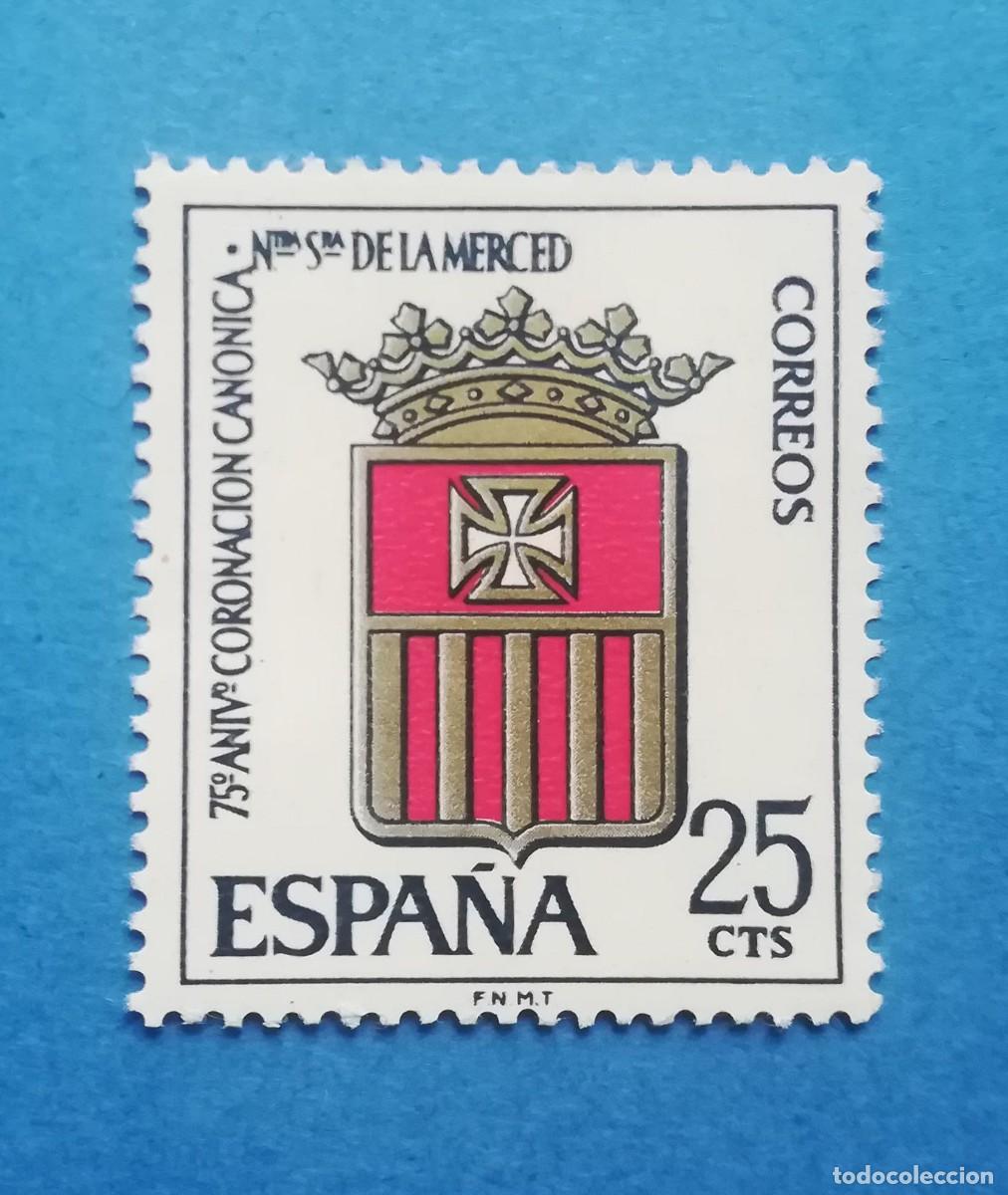 Sellos: 75 aniversario coronaci&oacute;n can&oacute;nica Nuestra Se&ntilde;ora de la Merced. Edifil 1521. Nuevo sin fijasellos.