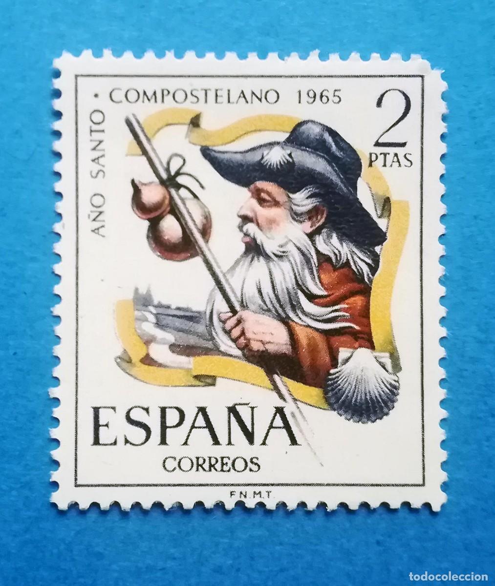 Sellos: Edifil 1673. A&ntilde;o Santo Compostelano. Sello 2 ptas. 1965. Nuevo sin fijasellos.