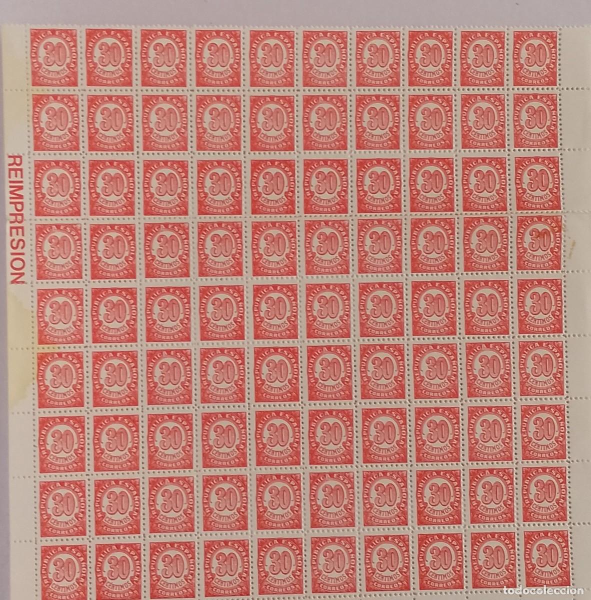 Sellos: (5)BLOQUE DE 90 SELLOS NUEVOS DE 30 CT. 1938