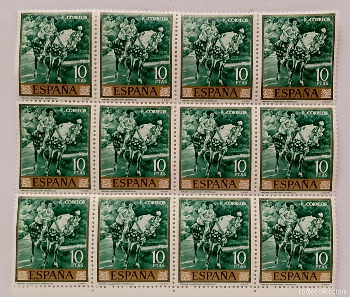 Sellos: (5)BLOQUE DE 12 SELLOS NUEVOS DE 10 PT. 1964 SOROLLA