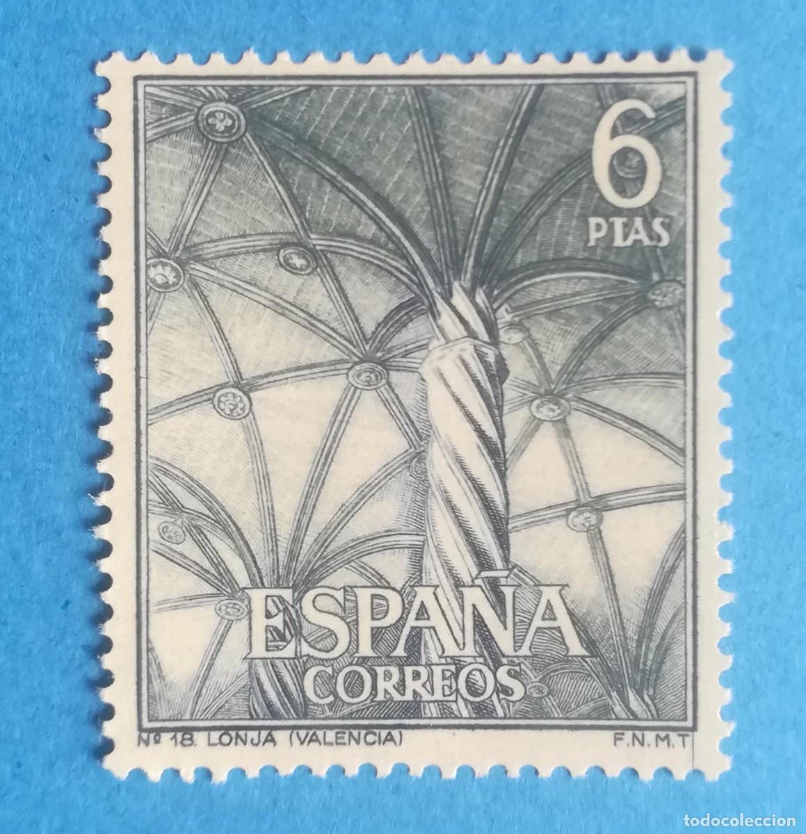 Sellos: Serie tur&iacute;stica N&ordm; 18. Lonja de Valencia. Edifil 1652. Nuevo sin fijasellos.