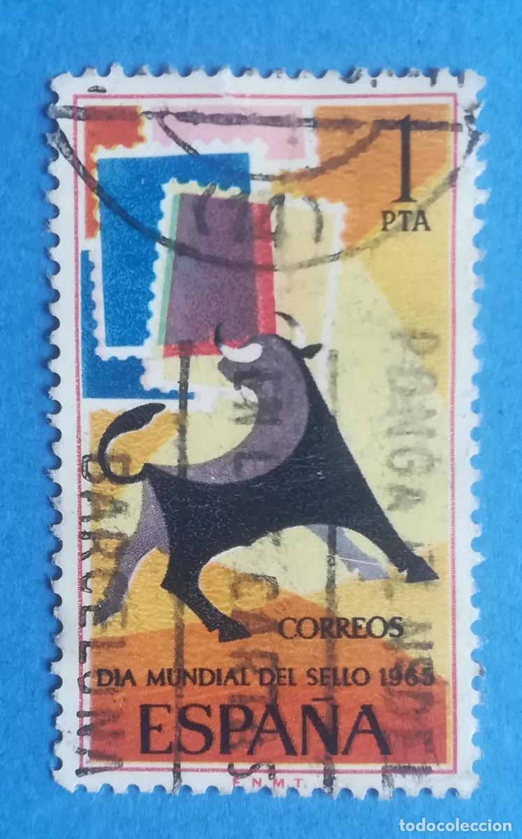 Sellos: D&iacute;a Mundial del Sello 1965. Edifil 1668. Usado, sin fijasellos.