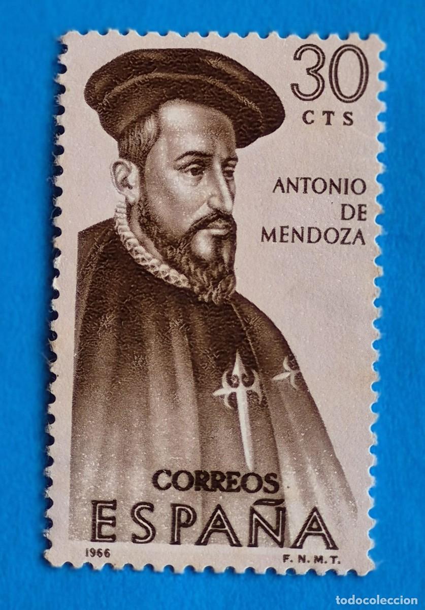 Sellos: FORJADORES DE AMERICA&ndash; ANTONIO DE MENDOZA-30 cts.&ndash;ESPA&Ntilde;A 1966-EDIFIL 1750 nuevo