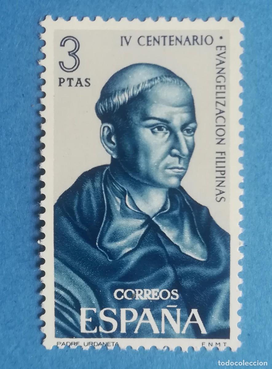 Sellos: IV Centenario Evangelizaci&oacute;n Filipinas (Padre Andr&eacute;s de Urdaneta) Edifil 1694. Nuevo sin fijasellos