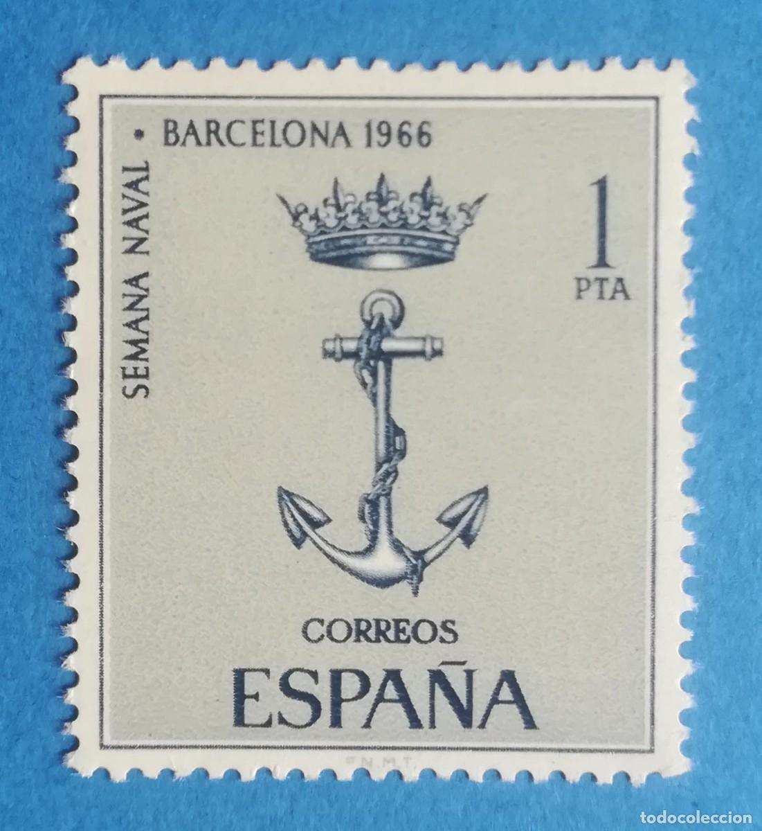 Sellos: Semana Naval, Barcelona 1966. Edifil 1737. Nuevo sin fijasellos