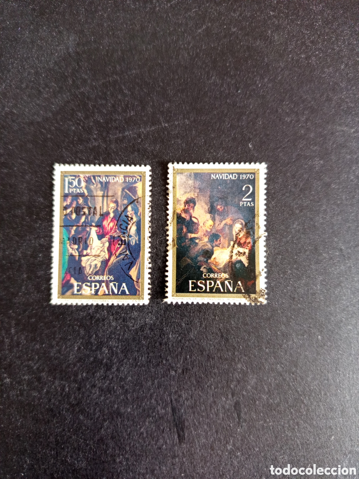 Sellos: Espa&ntilde;a, 1970. Navidad . Obras del Greco y Murillo. Edifil 2002/3. Pedido m&iacute;nimo 3 &euro;. Ver fotos.