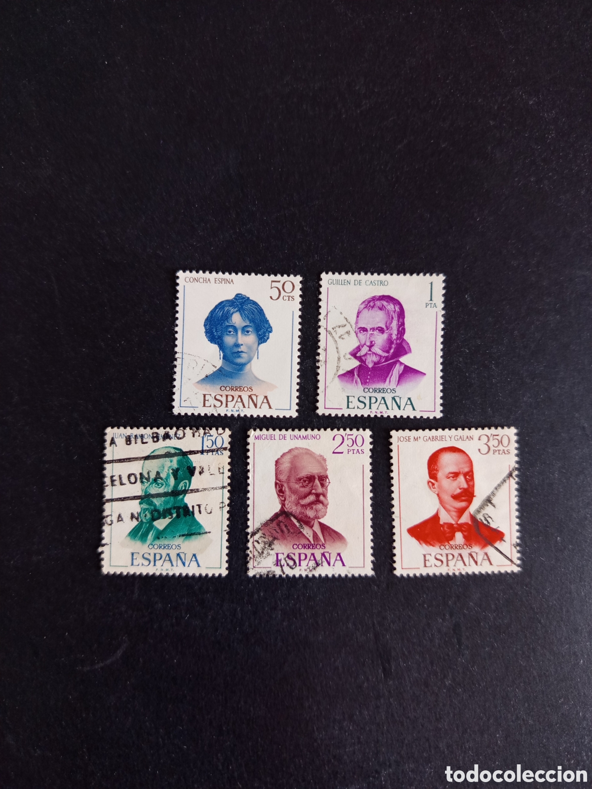 Sellos: Espa&ntilde;a, 1970. Literatos espa&ntilde;oles. Edifil 1990/2; 1994/5. Pedido m&iacute;nimo 3 &euro;. Ver fotos.