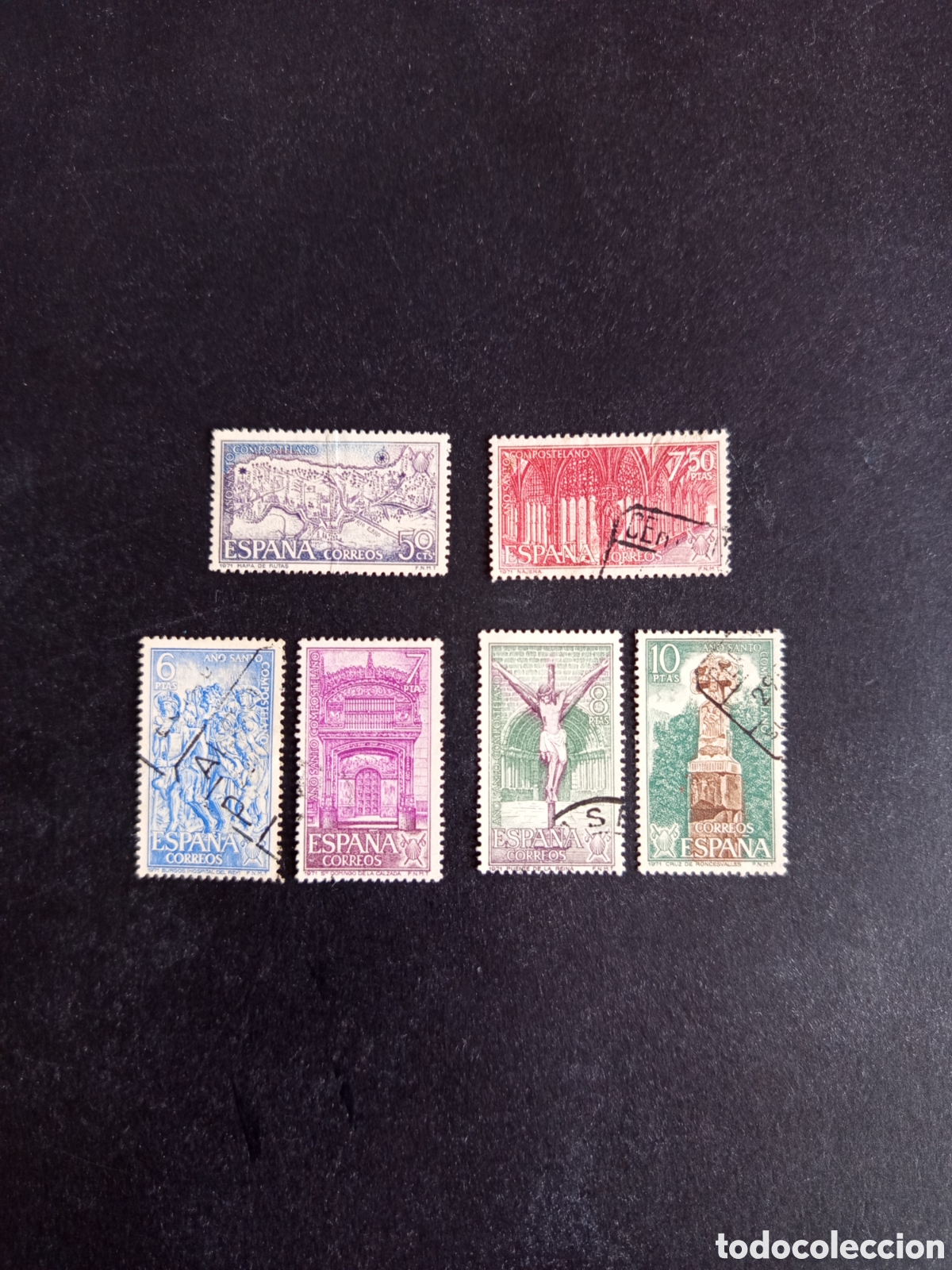Sellos: Espa&ntilde;a, 1971. A&ntilde;o Santo Compostelano. Edifil 2047/51; 2053. Pedido m&iacute;nimo 3 &euro;. Ver fotos.