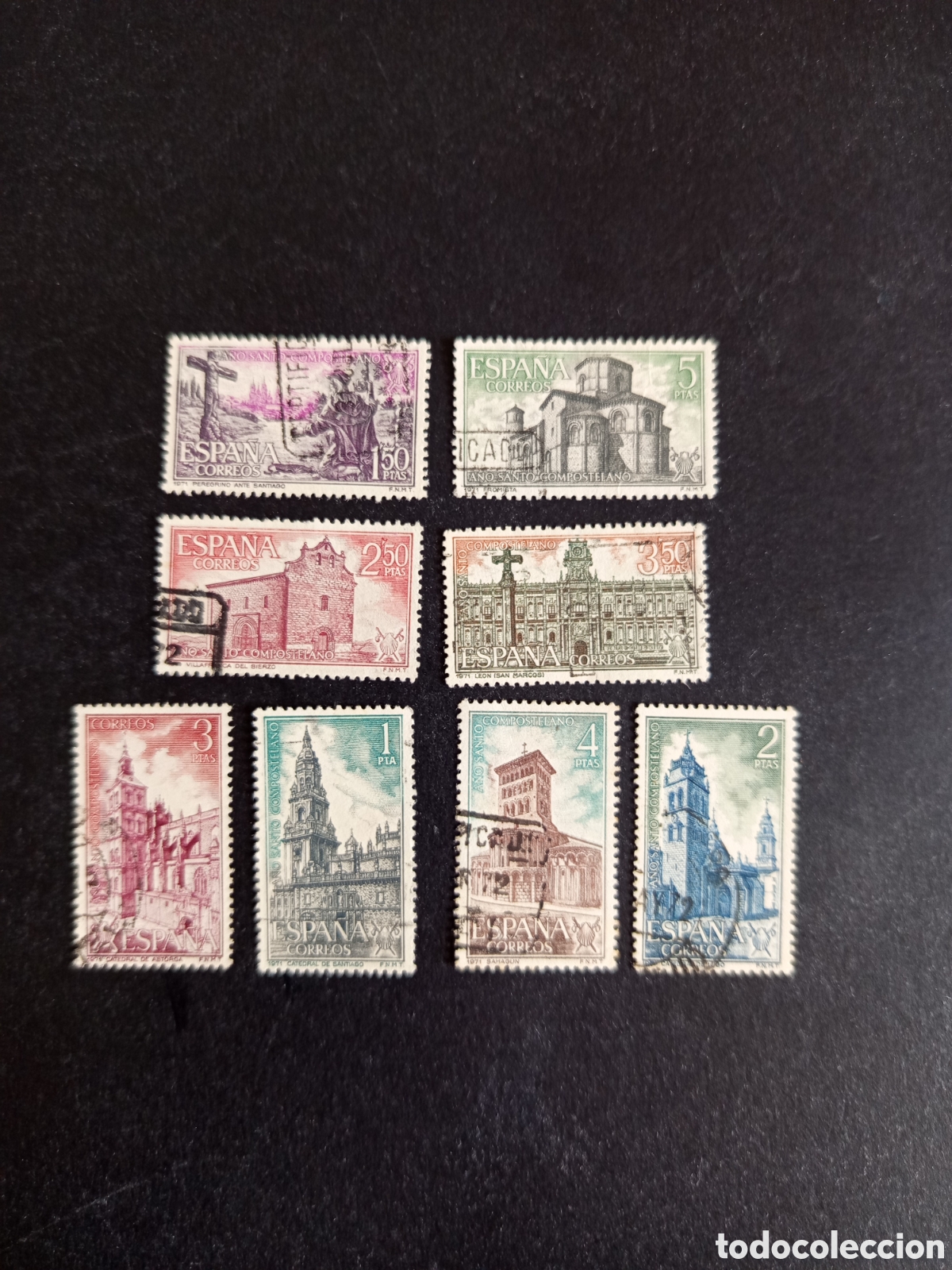 Sellos: Espa&ntilde;a, 1971. A&ntilde;o Santo Compostelano. Edifil 2063/70. Pedido m&iacute;nimo 3 &euro;. Ver fotos.