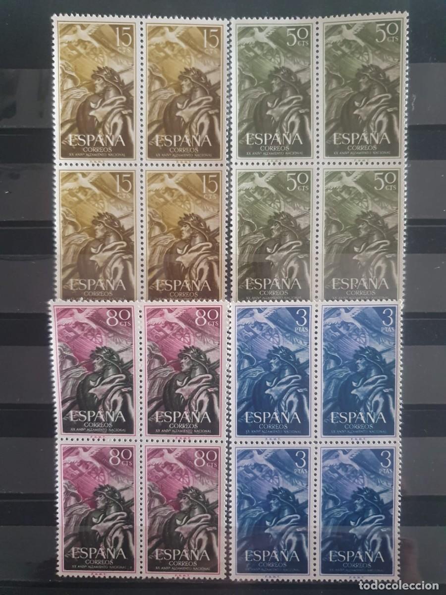 Sellos: SERIE COMPLETA EDIFIL 1187 ** A 1190 ** ALZAMIENTO NACIONAL 1956 BLOQUE 4
