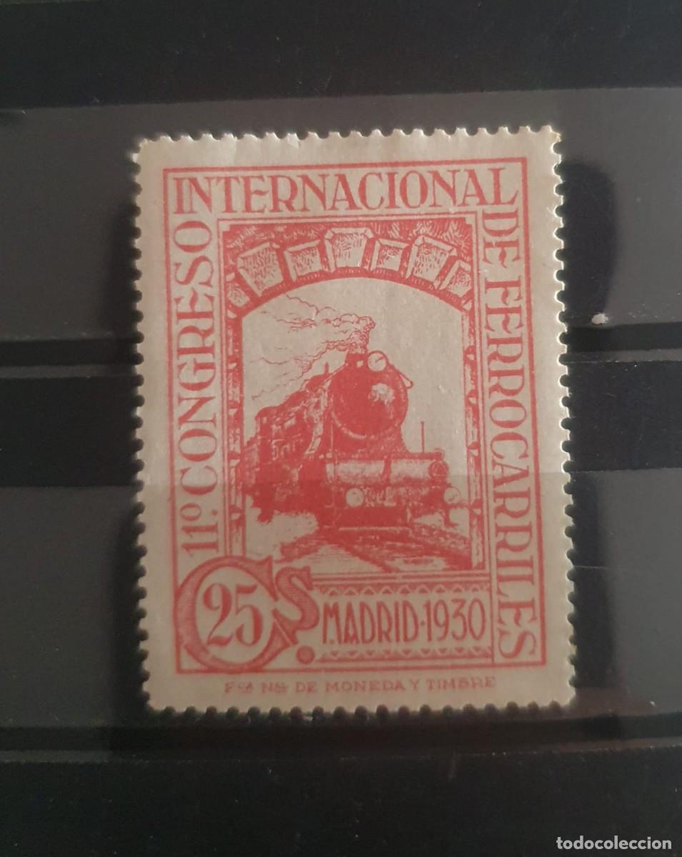 Sellos: EDIFIL 475 ** FERROCARILES ESPA&Ntilde;A 1930