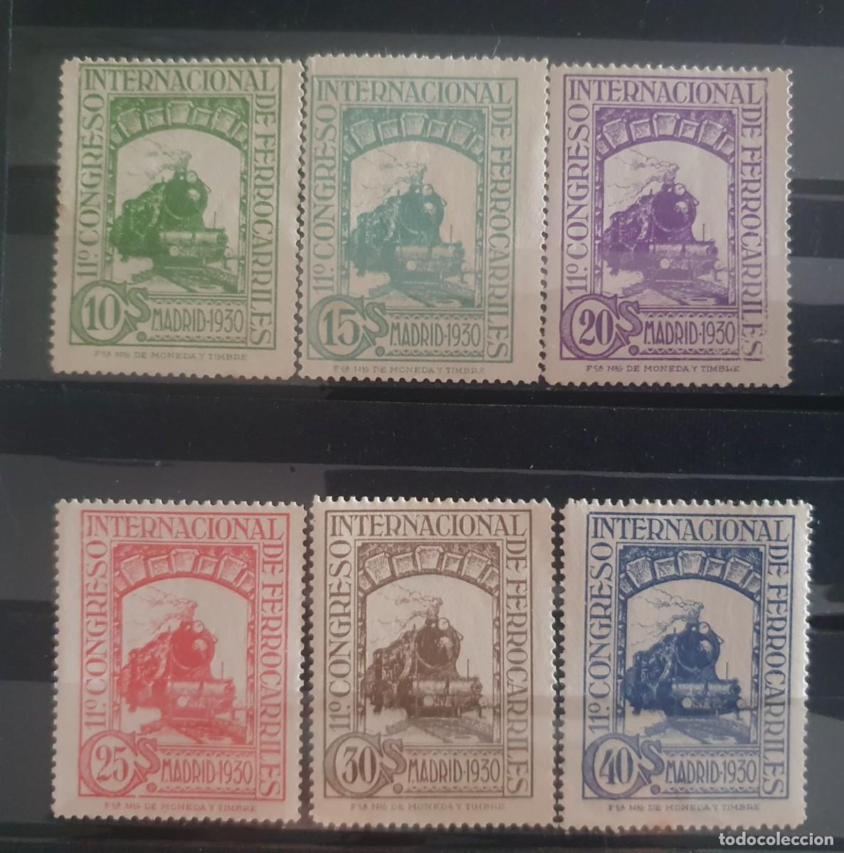 Sellos: EDIFIL 472 a 477 */** FERROCARRILES ESPA&Ntilde;A 1930