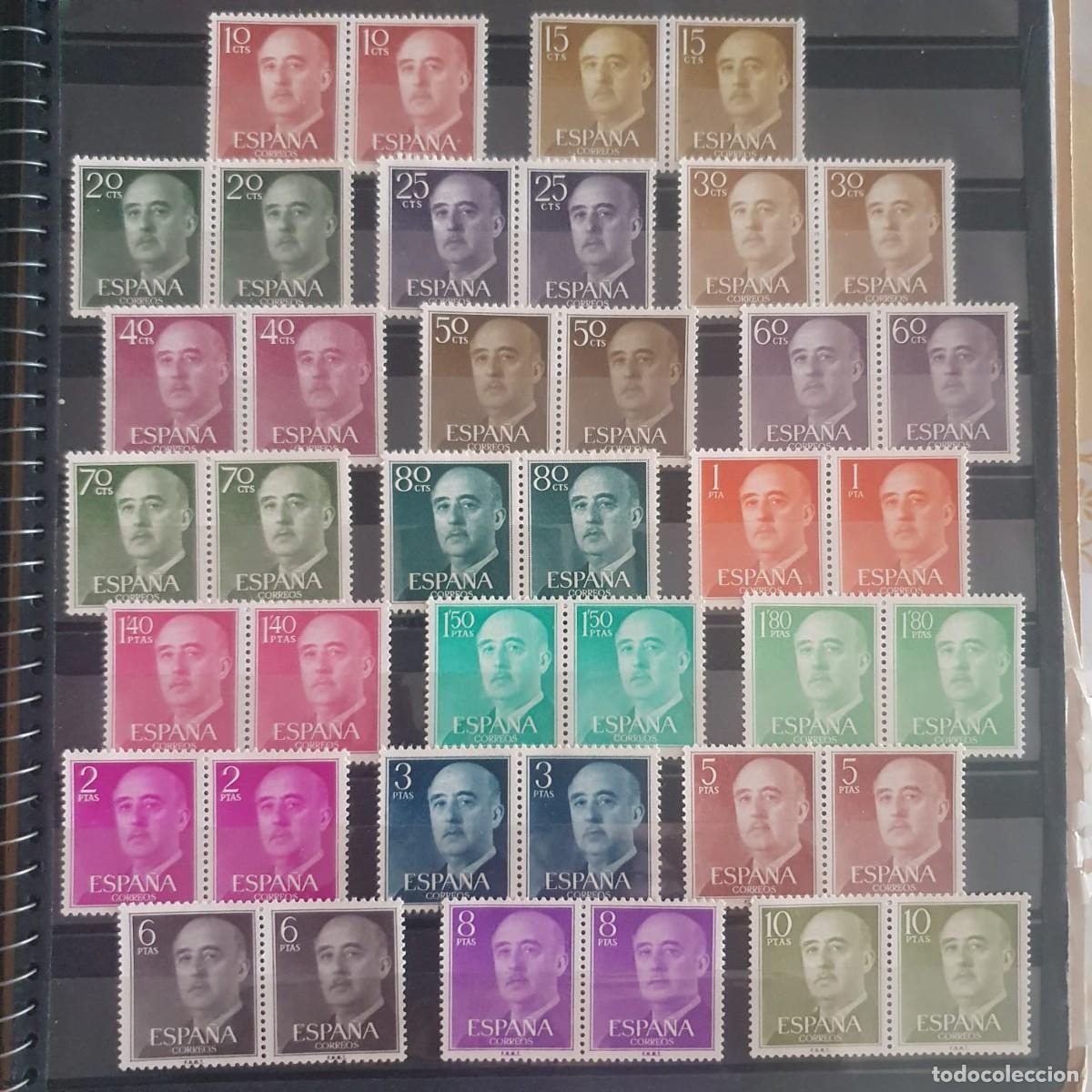 Sellos: SERIE COMPLETA EDIFIL 1143 ** A 1163 ** FRANCO ESPA&Ntilde;A 1955 EN PAREJA SIN 1157