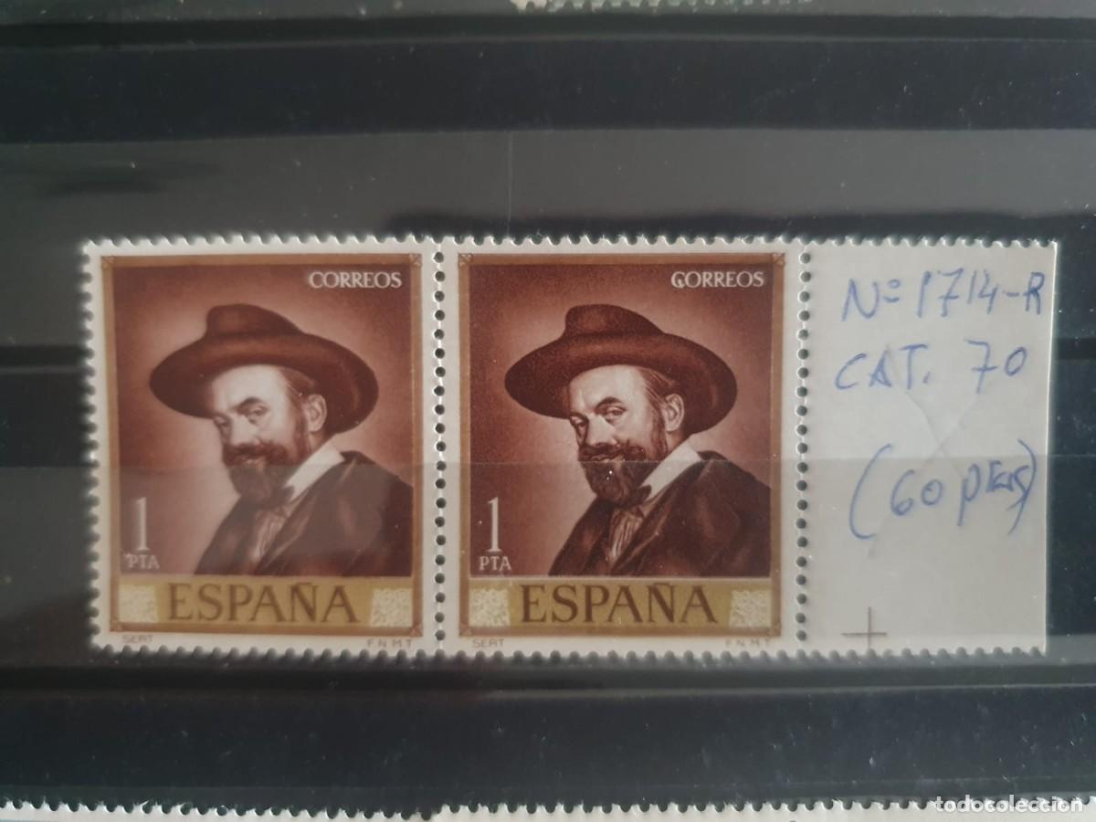 Sellos: edifil 1714 ** BORDE HOJA PAREJA ESPA&Ntilde;A 1966