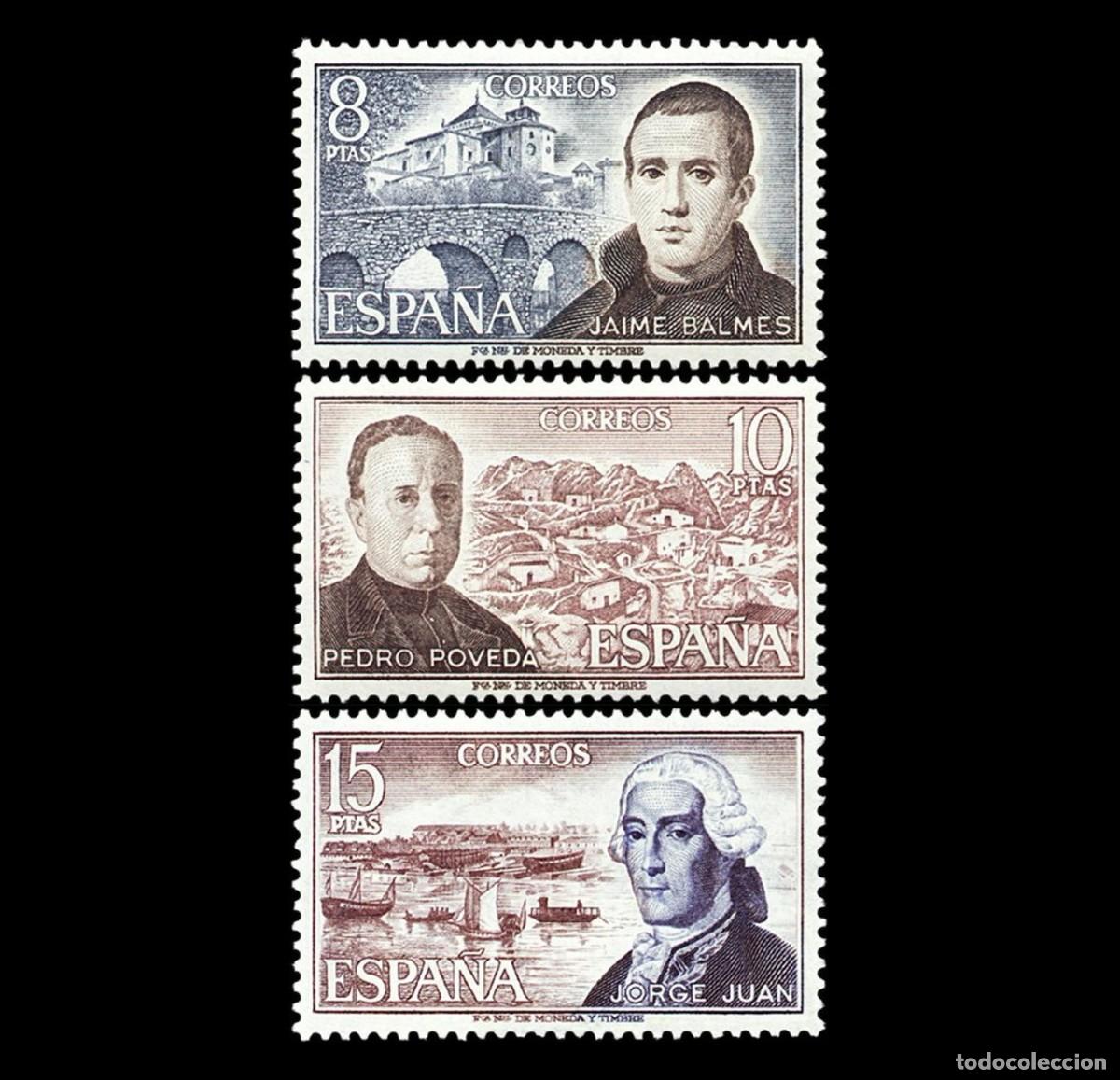 Sellos: Espa&ntilde;a 1974 | Personajes Espa&ntilde;oles | Ed 2180/2 - Yv 1835/7 - Mi 2075/7 MNH **