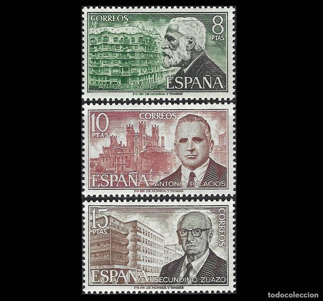 Sellos: Espa&ntilde;a 1975 | Personajes Espa&ntilde;oles (arquitectos) | Ed 2241/3 - Yv 1895/7 - Mi 2135/7 MNH **