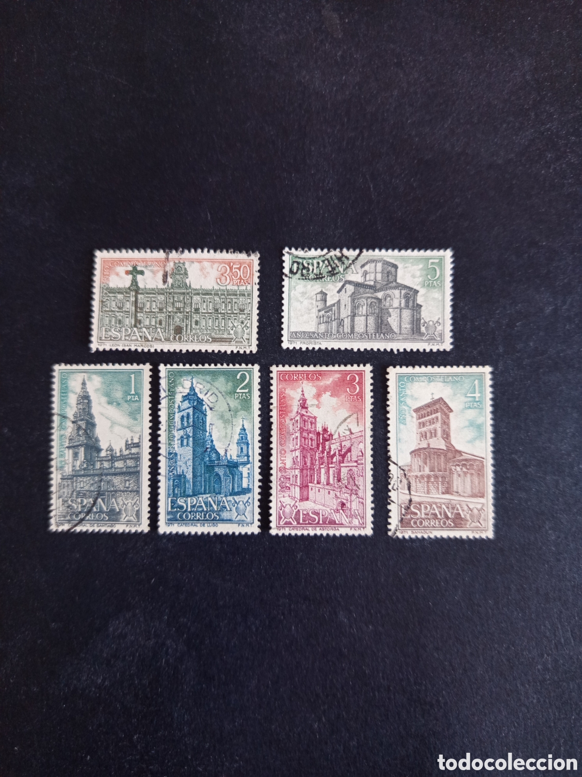 Sellos: Espa&ntilde;a, 1971. A&ntilde;o Santo Compostelano. Edifil 2063; 2065; 2067/70. Pedido m&iacute;nimo 3 &euro;. Ver fotos.