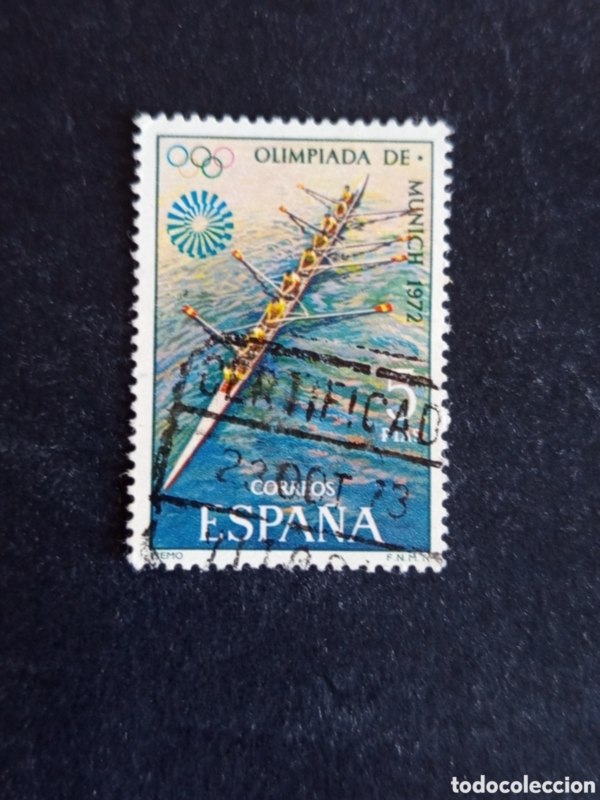 Sellos: Espa&ntilde;a, 1972. Olimpiada de Munich. Deporte: remo. Edifil 2100. Pedido m&iacute;nimo 3 &euro;. Ver fotos.