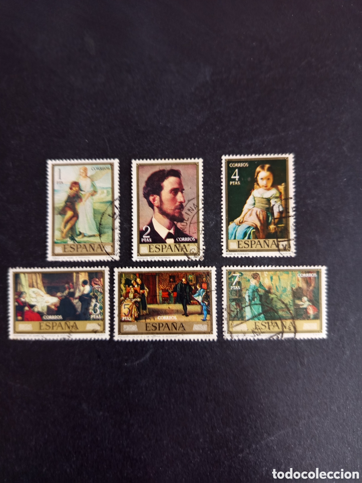 Sellos: Espa&ntilde;a, 1974. D&iacute;a del Sello. E. Rosales. Edifil 2203/8. Pedido m&iacute;nimo 3 &euro;. Ver fotos.