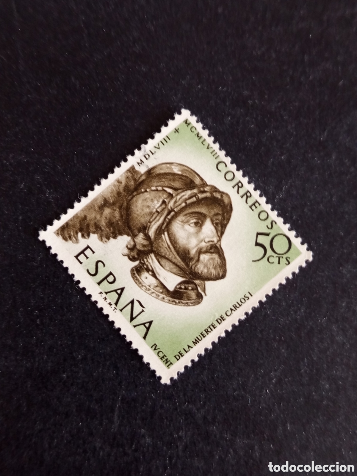 Sellos: Espa&ntilde;a, 1958. Carlos I de Espa&ntilde;a por Tiziano. Edifil 1225. Pedido m&iacute;nimo 3 &euro;. Ver fotos.