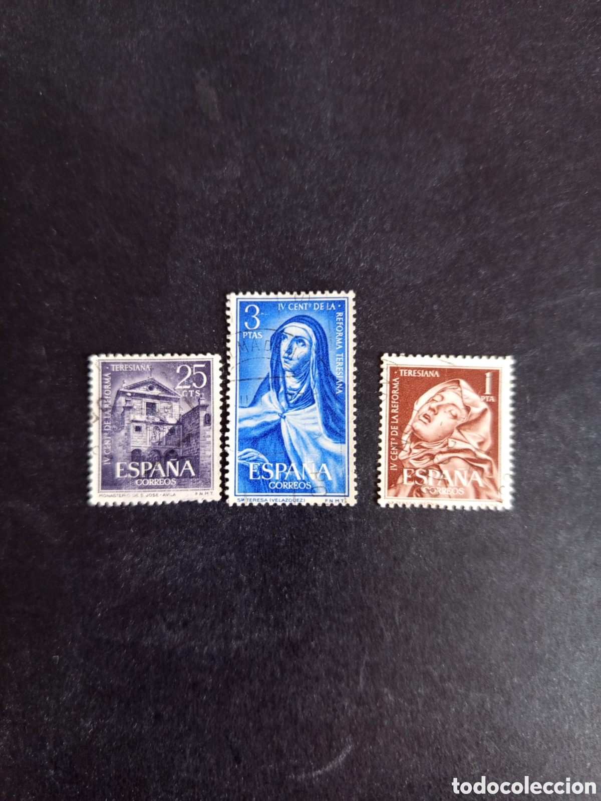 Sellos: Espa&ntilde;a, 1962. Santa Teresa de Jes&uacute;s. Edifil 1428/30. Pedido m&iacute;nimo 3 &euro;. Ver fotos.