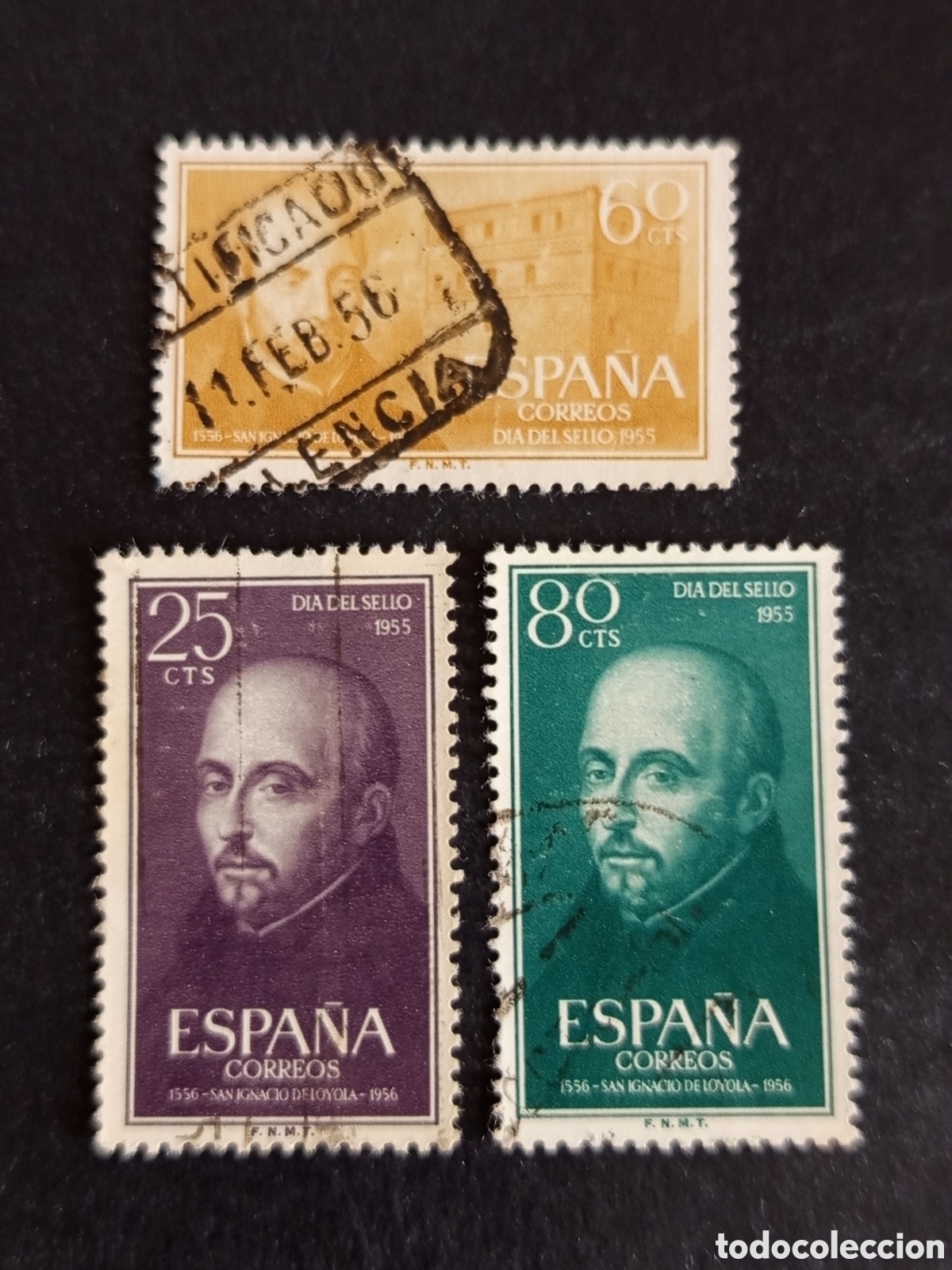 Sellos: Espa&ntilde;a, 1955. San Ignacio de Loyola. Edifil 1166/8. Pedido m&iacute;nimo 3 &euro;. Ver fotos.