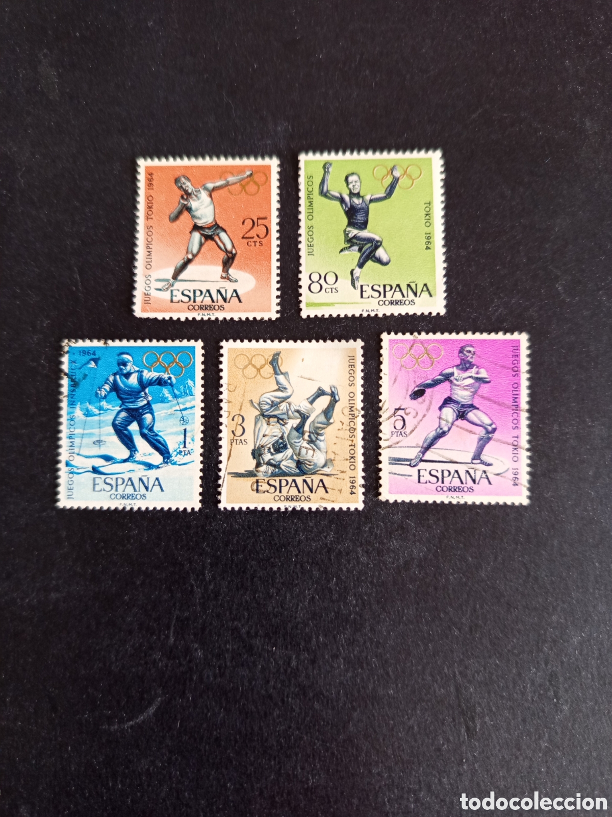 Sellos: Espa&ntilde;a, 1964. Olimpiada de Tokio. Edifil 1617/21. Pedido m&iacute;nimo 3 &euro;. Ver fotos.