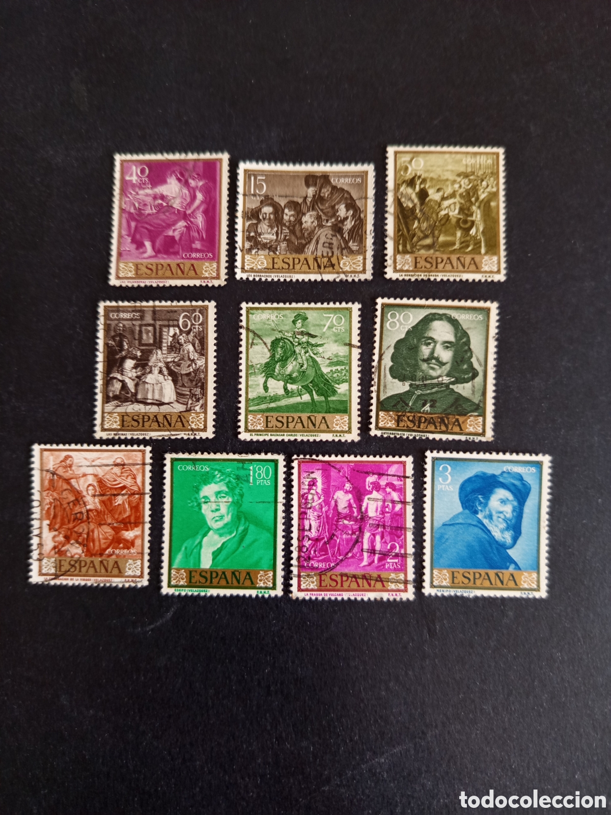 Sellos: Espa&ntilde;a, 1959. D&iacute;a del Sello. Vel&aacute;zquez. Edifil 1238/47. Pedido m&iacute;nimo 3 &euro;. Ver fotos.