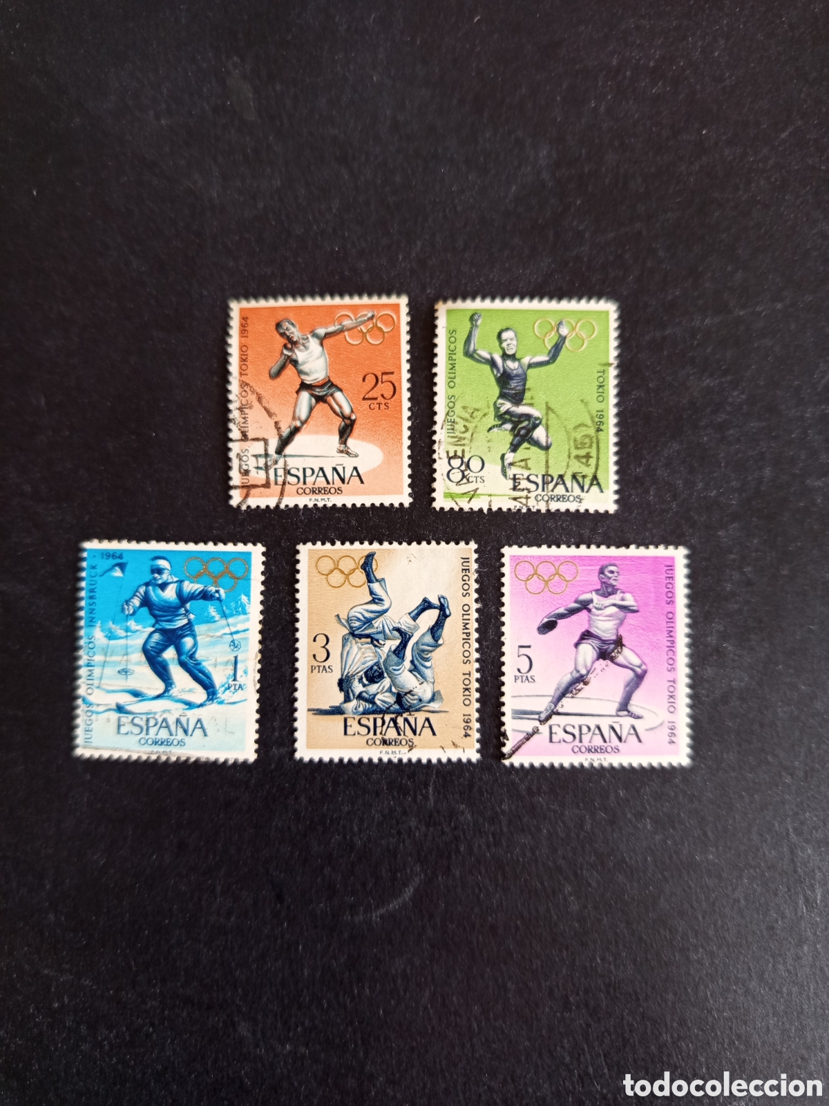 Sellos: Espa&ntilde;a, 1964. Olimpiada de Tokio. Edifil 1617/21. Pedido m&iacute;nimo 3 &euro;. Ver fotos.