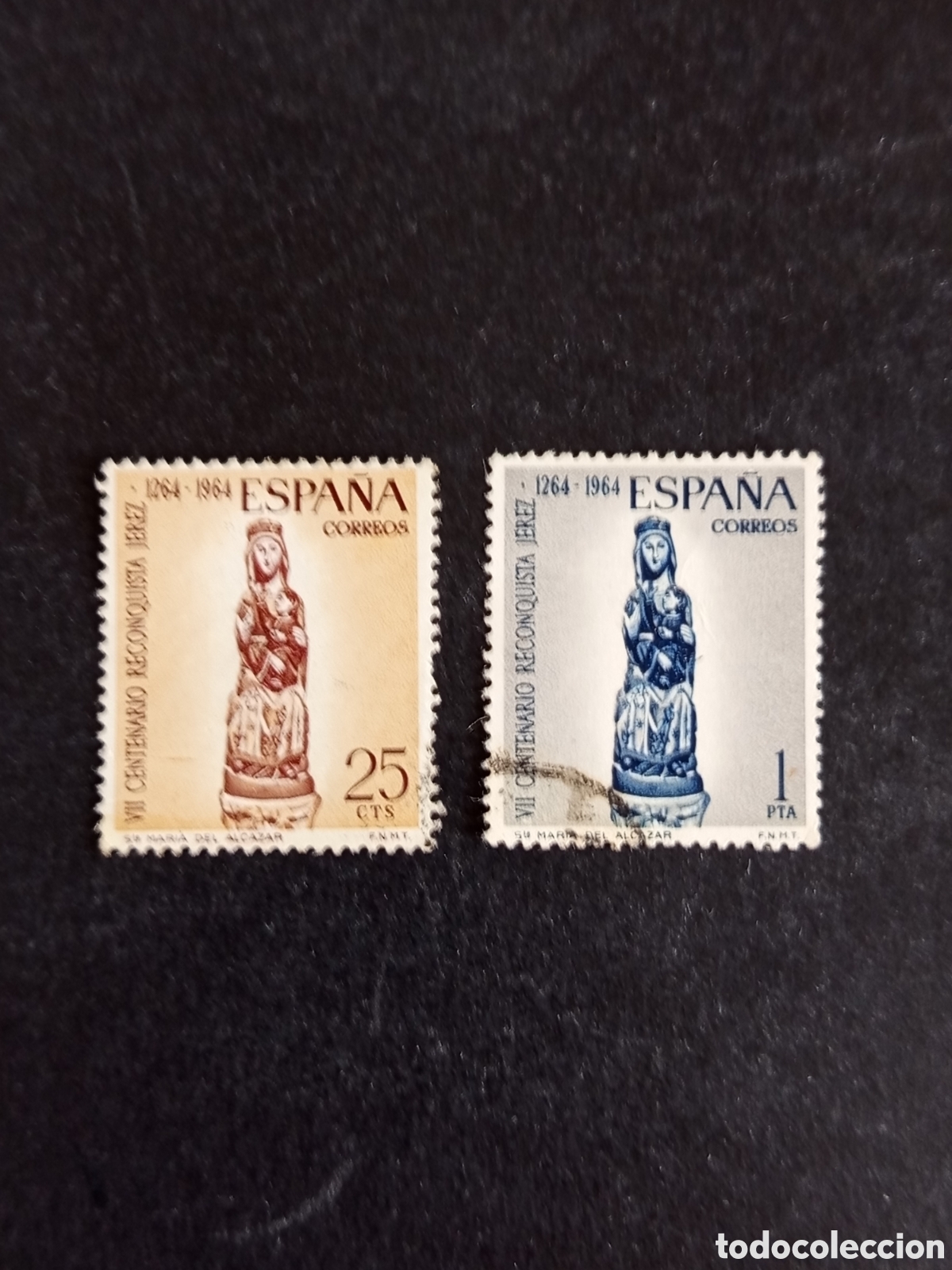Sellos: Espa&ntilde;a, 1964. Virgen del Alc&aacute;zar. Jerez. Edifil 1615/6. Pedido m&iacute;nimo 3 &euro;. Ver fotos.